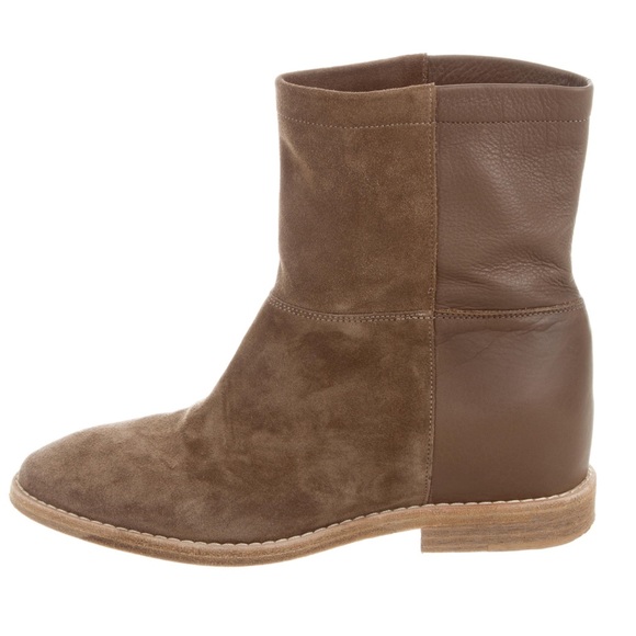 Vince Shoes - Vince. Concealed Wedge Boot Brown Two Tone Heel